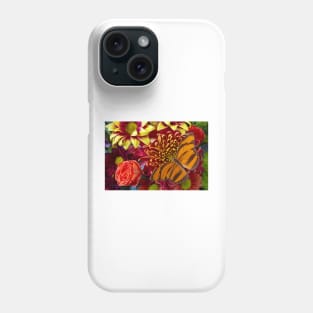 Orange Striped Buttefly Resting Phone Case