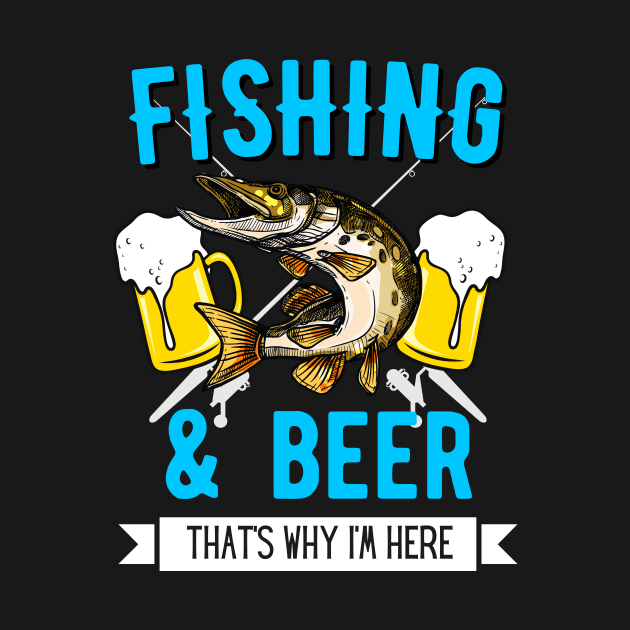 Fishing & Beer Funny Fisherman Angling Design by Foxxy Merch