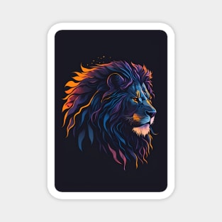 Splendid Feline: The Multicolored Lion Magnet