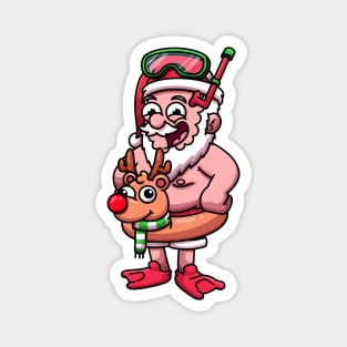 Fat Santa In Scuba Outfit Magnet