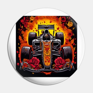 Race Car Day of the Dead Pin