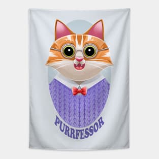 Purrfessor teacher cat pun (with background) Tapestry