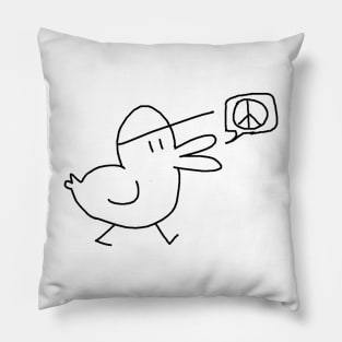 Duck Declares World Peace Pillow