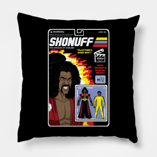 Shonuff Action Figure Pillow by BlackActionTeesOnDemand