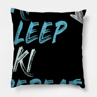 eat sleep ski repeat Pillow