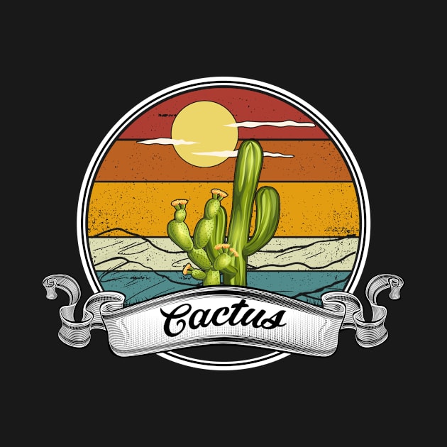 Retro Vintage Saguaro Cactus Cactus Sunset Desert Cactaceae by Dhmsh