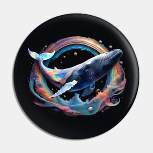 A whale swims in space Pin