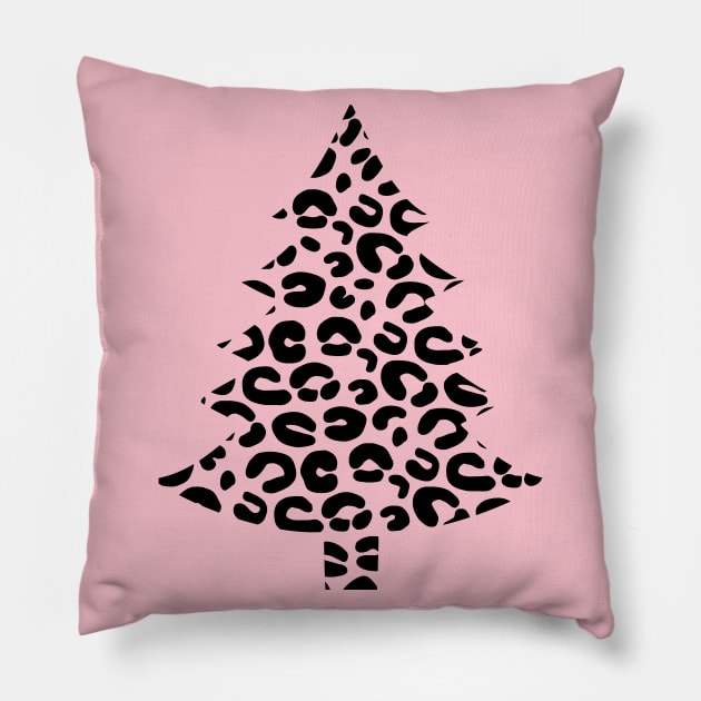 Leopard Tree Christmas Pillow by Satic