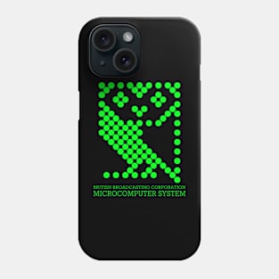 BBC Microcomputer 1980s Owl Logo in Green Phone Case