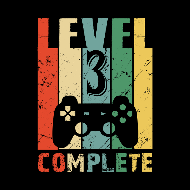 Vintage 3rd Wedding Anniversary Level 3 Complete Video Gamer Birthday Gift Ideas by smtworld