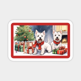 Christmas Westies Magnet