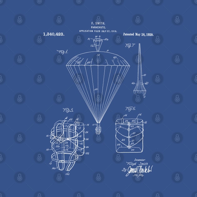 Parachute Patent - Sky Diving Art - Blueprint by patentpress