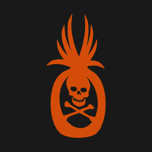 Tropical Pineapple Halloween Skull and Crossbones Jackolantern T-Shirt