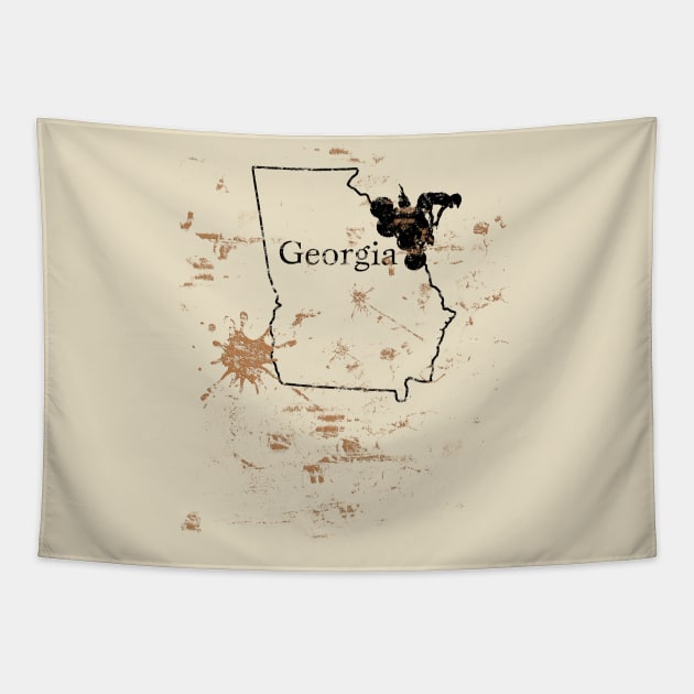 Georgia Off Road ATV Mud State Map Tapestry by TeeCreations