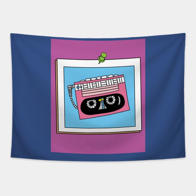 Old Colorful Stylish Retro Music Radios Tapestry by flofin