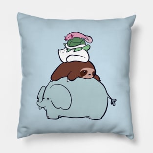 Elephant Sloth Cat Turtle Axolotl Pillow