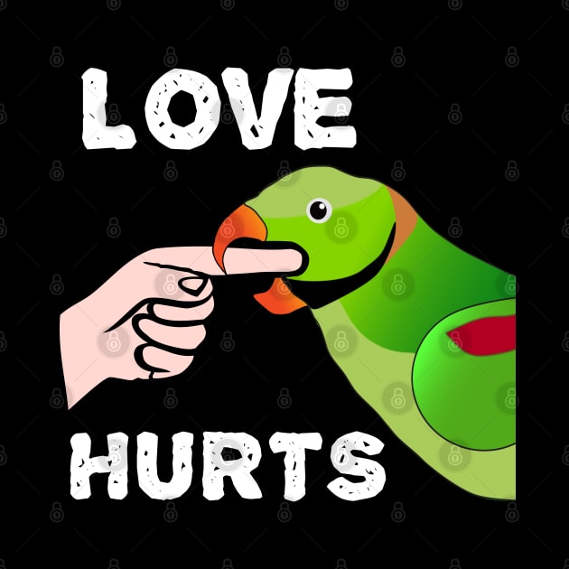 Love Hurts Indian Ringneck Male Parrot Biting by Einstein Parrot