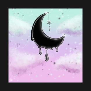 Pastel Goth Drippy Moon T-Shirt