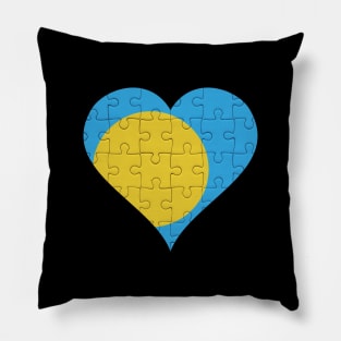 Palauan Jigsaw Puzzle Heart Design - Gift for Palauan With Palau Roots Pillow
