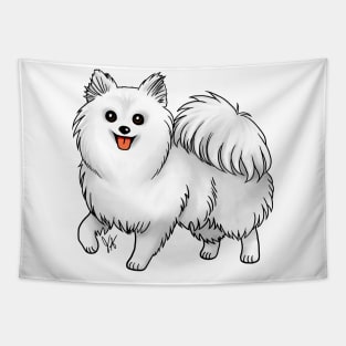 Dog - Pomeranian - White Tapestry