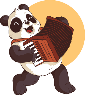 Panda Playing Accordion Magnet