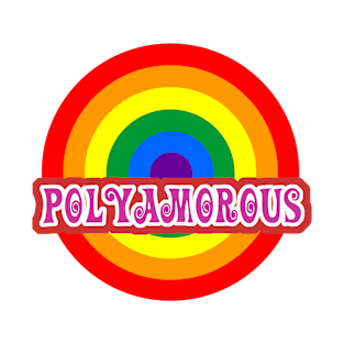 Polyamorous LGBT Pride Rainbow Flag Roundel. T-Shirt