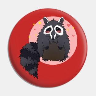 Kawaii Silly Sitting Raccoon Pin