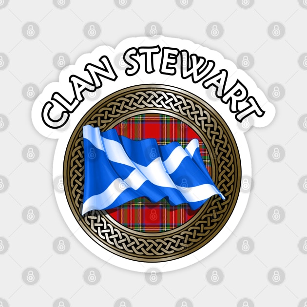 Clan Stewart Crest & Tartan Knot Magnet by Taylor'd Designs