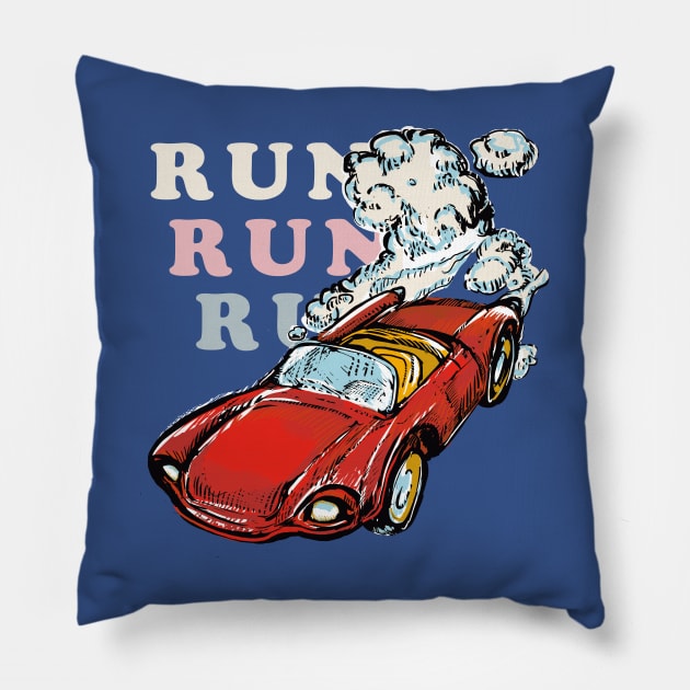 The big red car its alive ! Pillow by emalandia