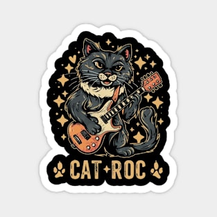 meow, rock, and guitar Magnet