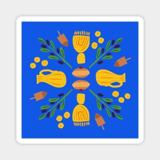 Chanukah Roundel in Blue Magnet