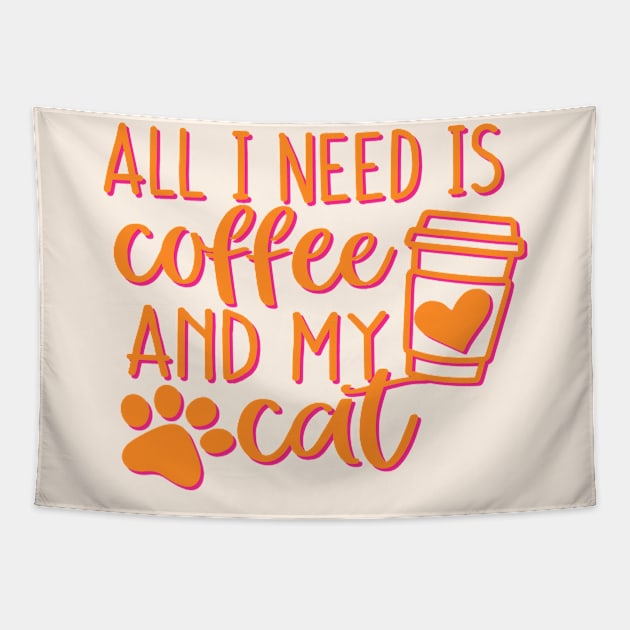 All I need is coffee  and my cat Tapestry by Vintage Dream