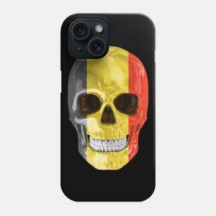 Belgium Flag Skull - Gift for Belgian With Roots From Belgium Phone Case