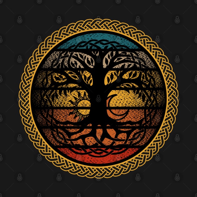 Vintage Tree of Life Sun and Moon Celtic Knots by RadStar