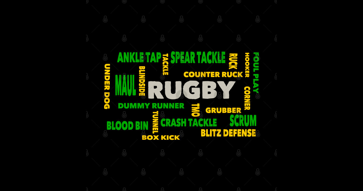 Rugby Terminology Design for Rugby Fans Rugby Fan Sticker TeePublic