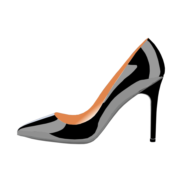 Classic High Heeled Shoe in black by DavidASmith