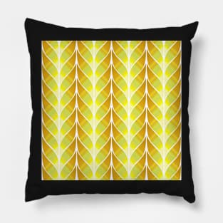 Shades Of Orange Leaf Tile Pattern Pillow