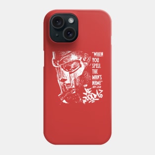 mf doom quote white Phone Case