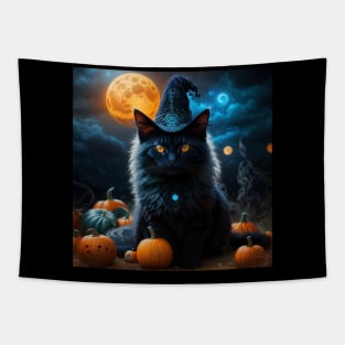 Elegant black witch cat Tapestry