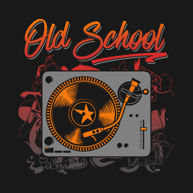 Old School, DJ Turntable, Hip Hop by ArtOfDJShop