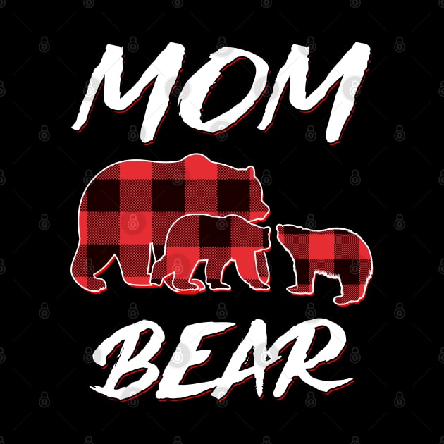 Mom Bear Red Plaid Christmas Pajama Matching Family Gift by intelus