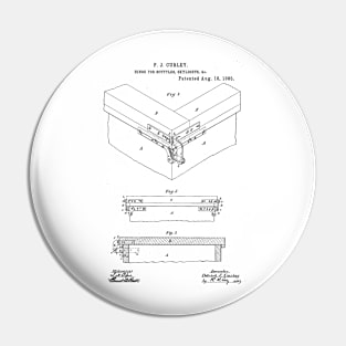 Hinge for Skylight Vintage Retro Patent Hand Drawing Funny Novelty Gift Pin