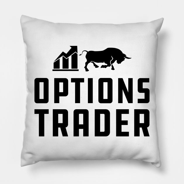 Options Trader Pillow by KC Happy Shop