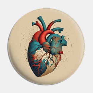 Natural Layers Heart Pin