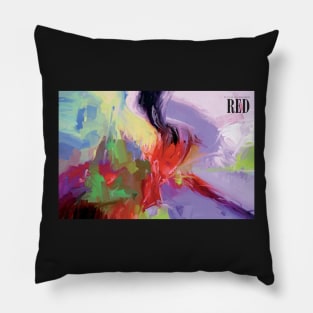 RED, abstract expressionism Pillow