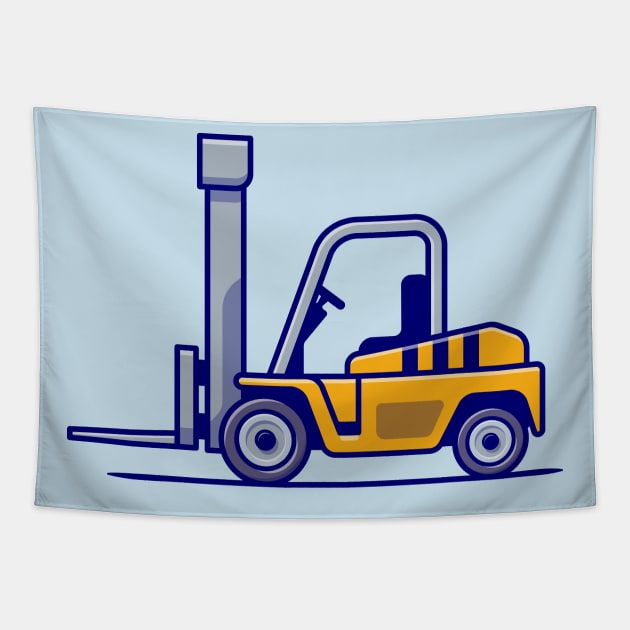 Tractor Vehicle Cartoon Illustration Tapestry by Catalyst Labs