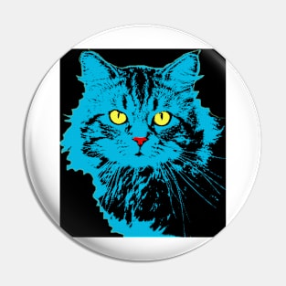 Pop cat blue black Pin