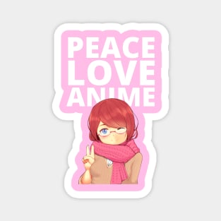 Peace Love Anime Magnet