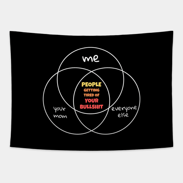 Venn Diagram - People Getting Tired Of Your Bullshit Tapestry by Axiomfox