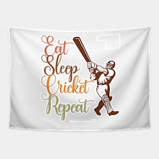 Eat Sleep Cricket Repeat Tapestry